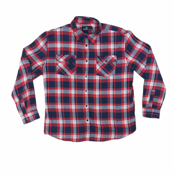Molokai Surf Co. Red White Black Flannel Plaid Button Men's Shirt Size Large - Picture 4 of 7